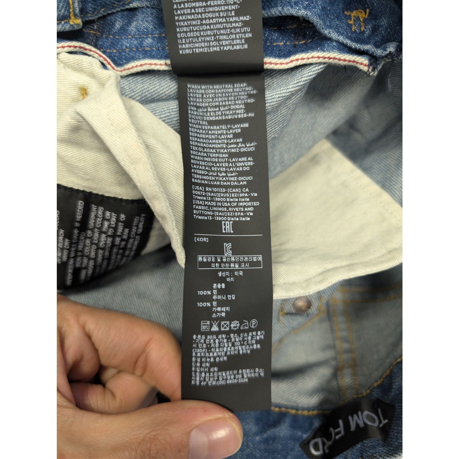 Tom Ford o1rshd1 Straight Fit Denim Jeans in Navy Blue Size US 38 / EU 54 - 19 Thumbnail