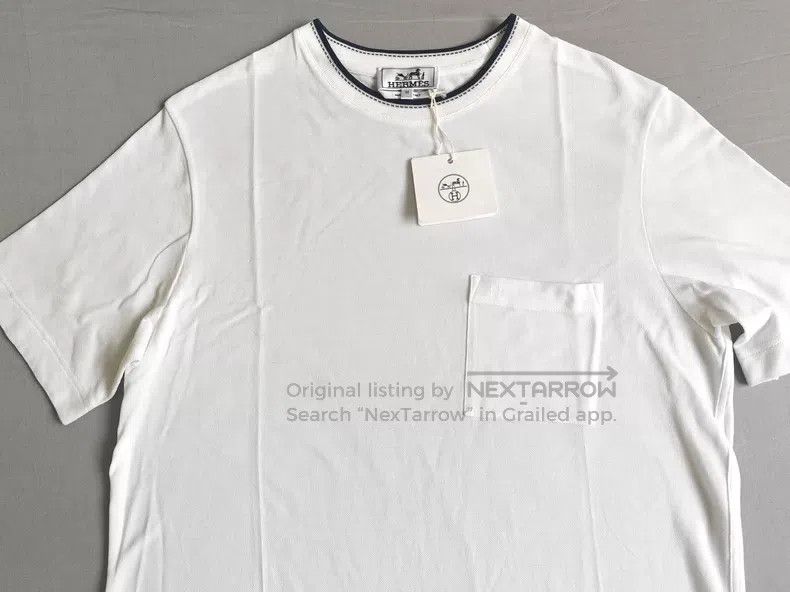 Hermes Hermes Men's pocket letter embroidery short-sleeve T-shirt Size US M / EU 48-50 / 2 - 2 Thumbnail