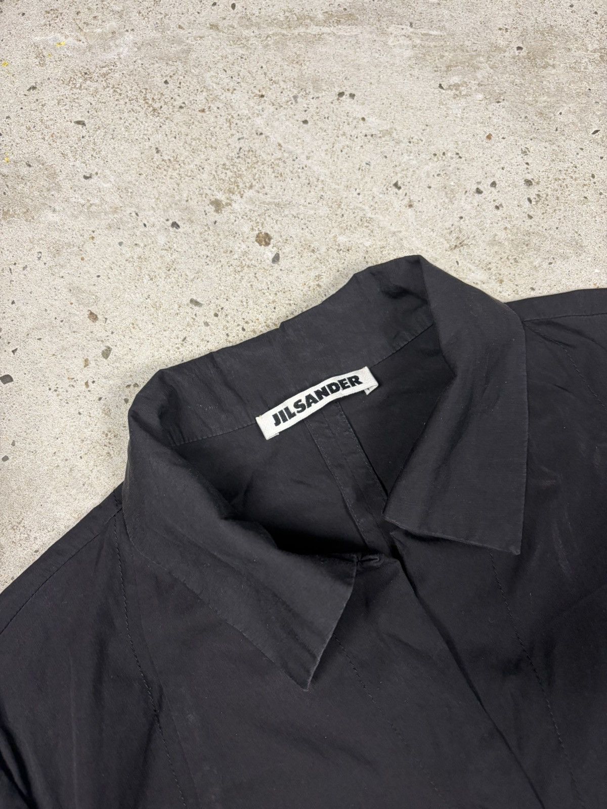 Jil Sander Jil Sander Black Shirtdress Midi Button Up Size XS / US 0-2 / IT 36-38 - 9 Thumbnail