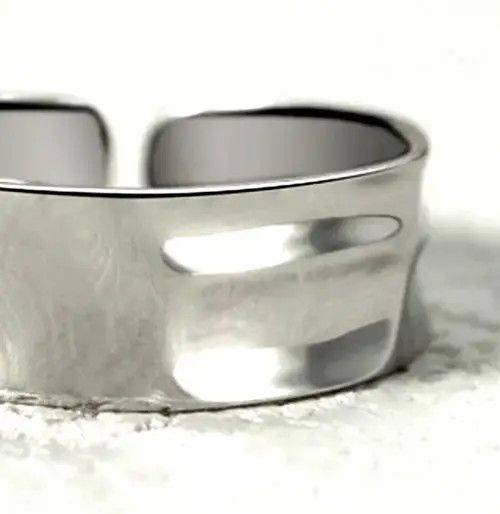 Ring Of Fire Punkrock Shiny Tiny Float Shine Silver Ring Size ONE SIZE - 3 Thumbnail