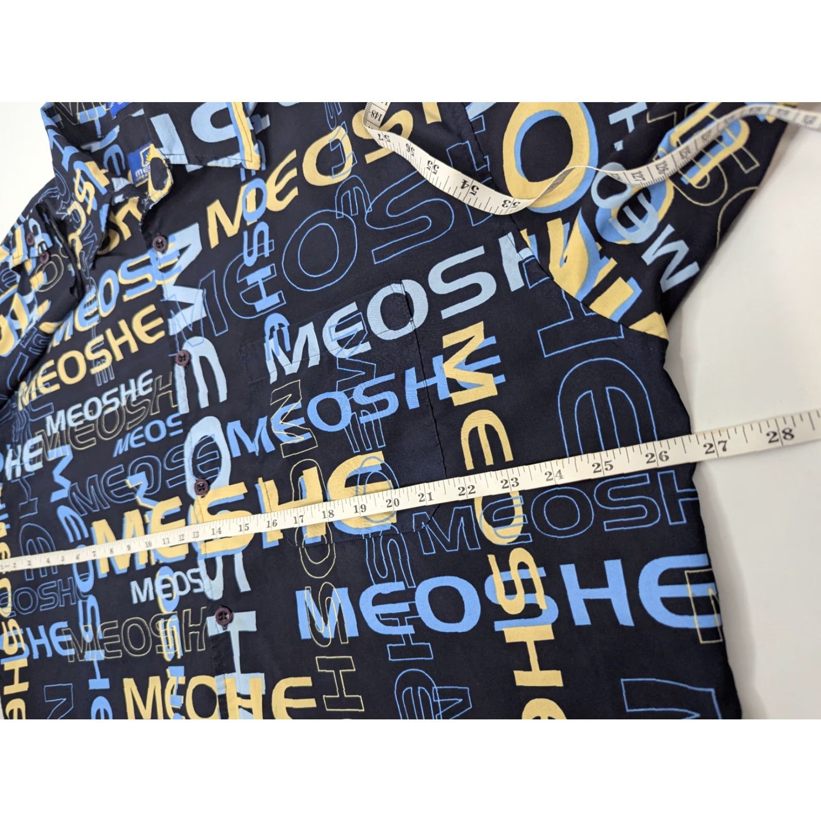 Vintage VINTAGE Meoshe Navy AOP Men's XL Long Sleeve Shirt Streetwear Hip Hop Y2K Urban Size US XL / EU 56 / 4 - 6 Thumbnail