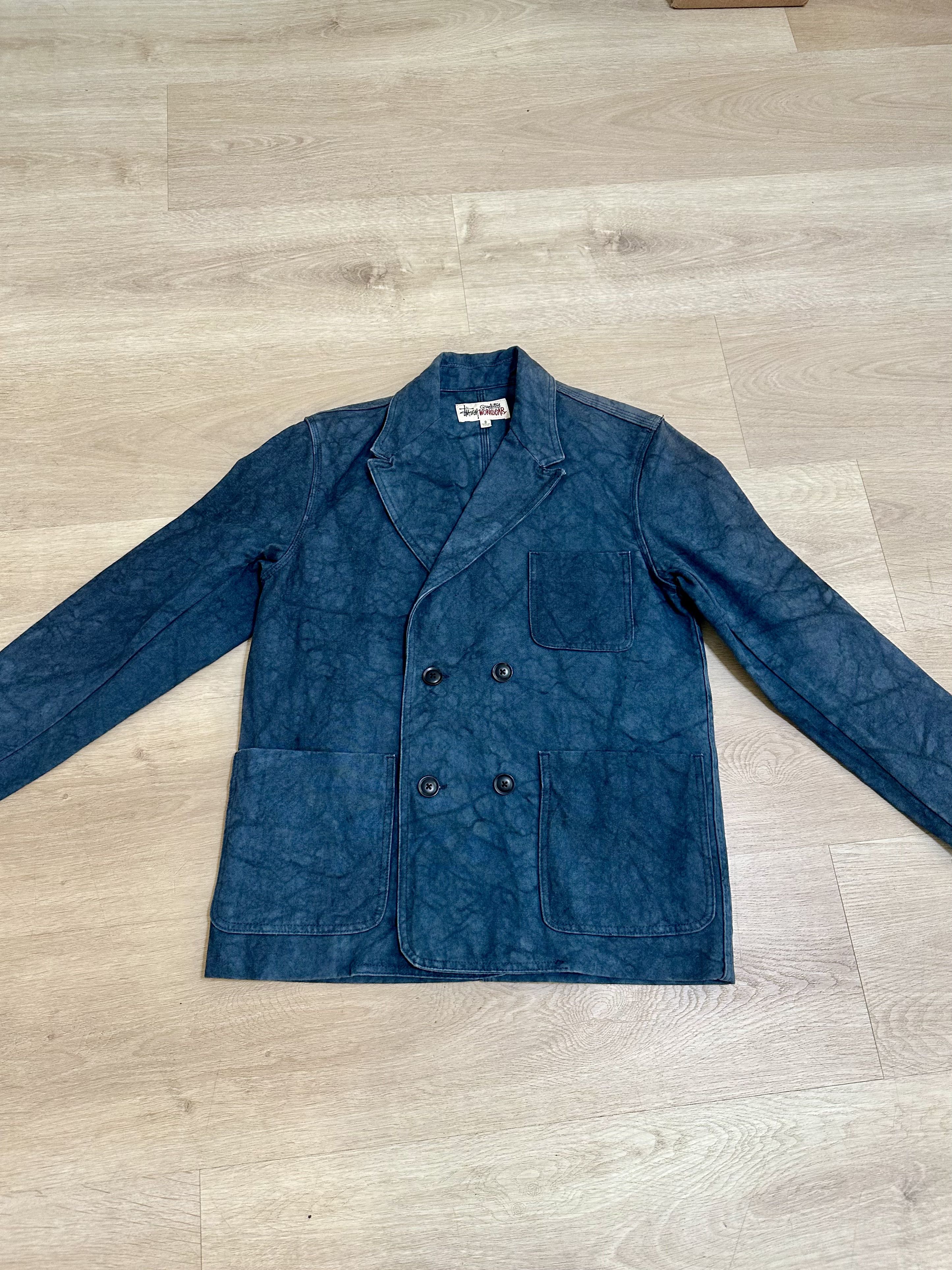 【STUSSY】BLazer Textured Linen ｓサイズNavy 스투시 텍스쳐드 리넨 블레이저 네이비 | Stussy | KREAM