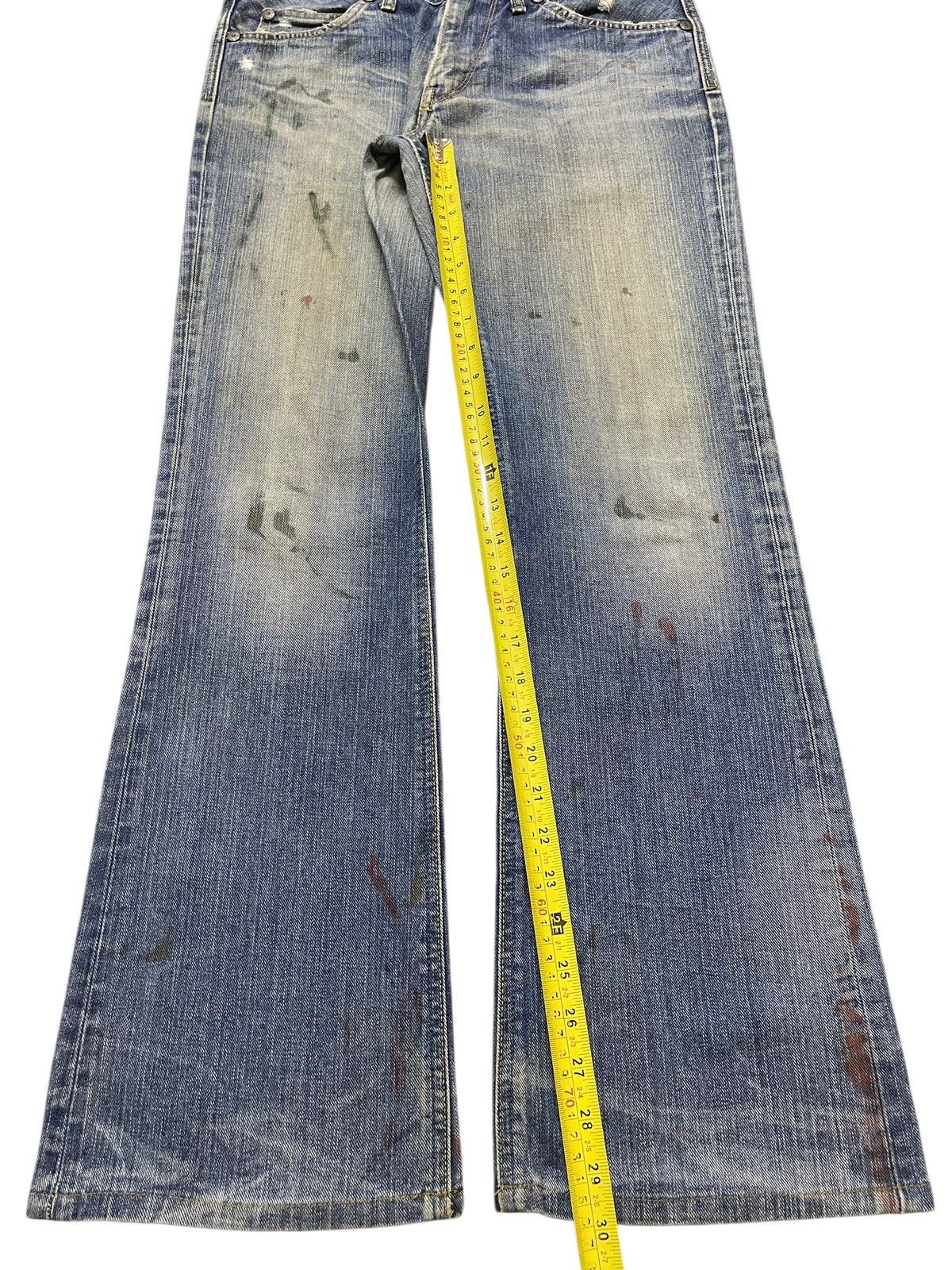 Lee Vintage 90s Lee Mud Faded Wash Paint Splatter Wide Leg Jeans Size US 32 / EU 48 - 13 Thumbnail