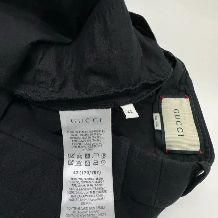 Gucci Gucci Black Flared Wool Silk Blend Pants-2507 Size 41" - 3 Thumbnail
