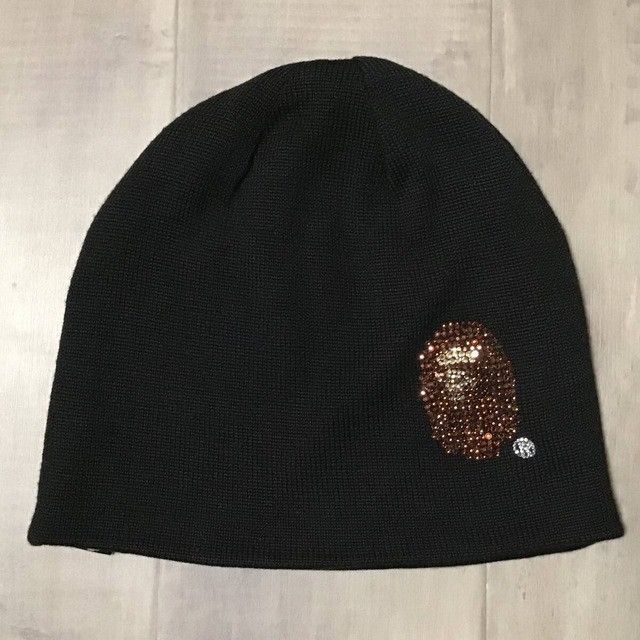 Bape × Nigo × Swarovski BAPE Swarovski APE HEAD logo beanie knit cap APE NIGO Size ONE SIZE - 1 Thumbnail