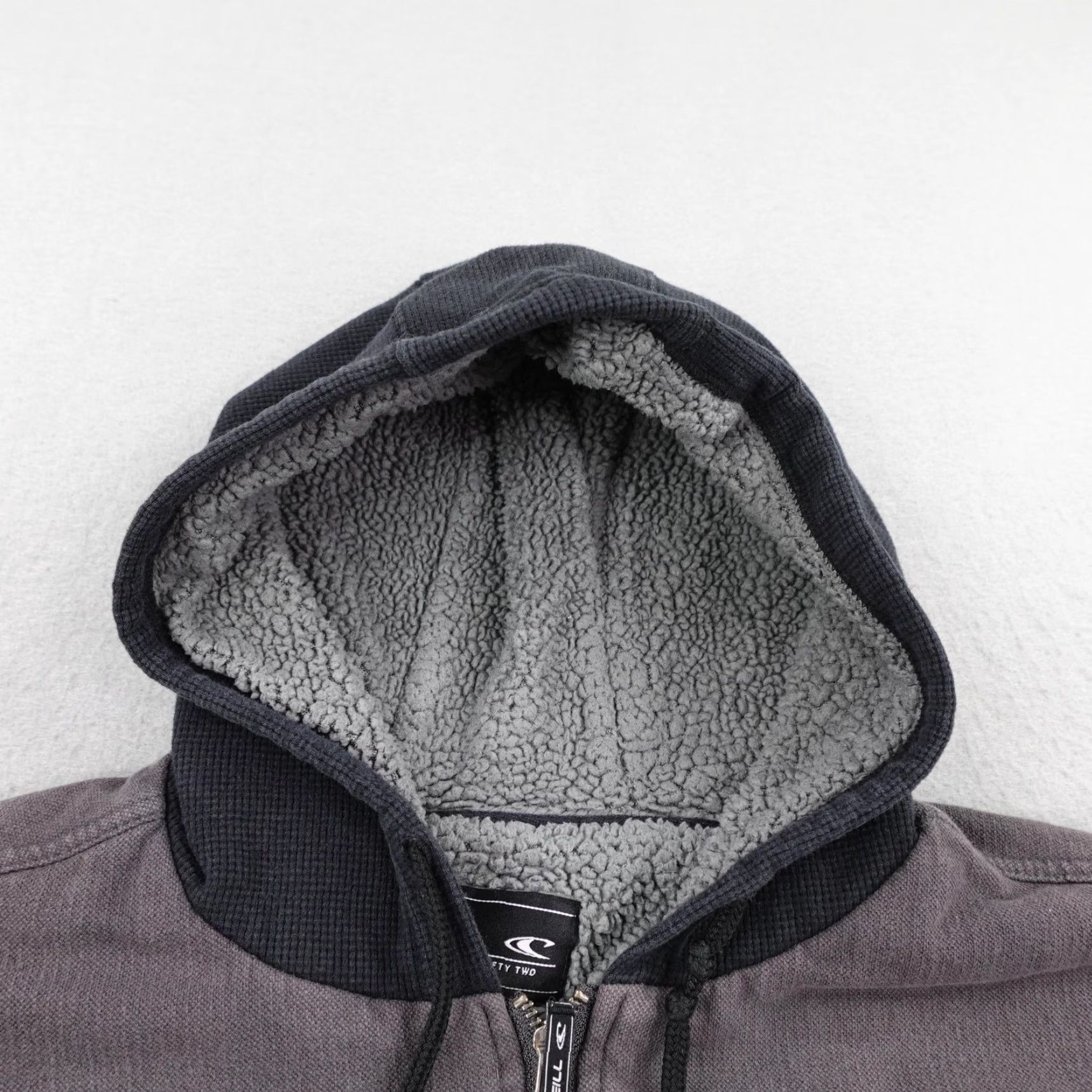 O'Neill O'Neill Jacket XL Gray Sherpa Fleece Lined Waffle Knit Thermal Hoodie Coat Mens Size US XL / EU 56 / 4 - 2 Thumbnail