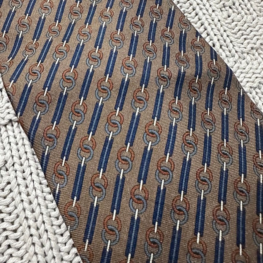 TED LAPIDUS Ted Lapidus brown equestrian motif Italian silk tie Size ONE SIZE - 2 Thumbnail