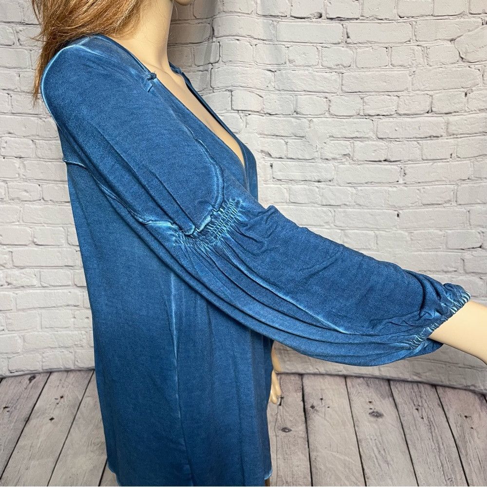 Free People Free People Blue Cross Over Wrap Long Sleeve Top Size S Size S / US 4 / IT 40 - 4 Thumbnail