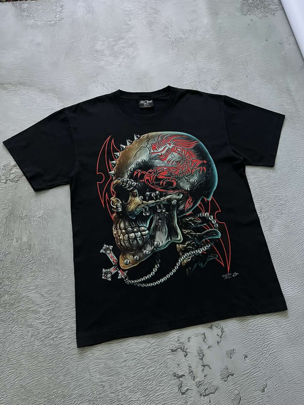 Vintage Vintage Rock Tee Skulls Dark Black Size US L / EU 52-54 / 3 - 1 Thumbnail