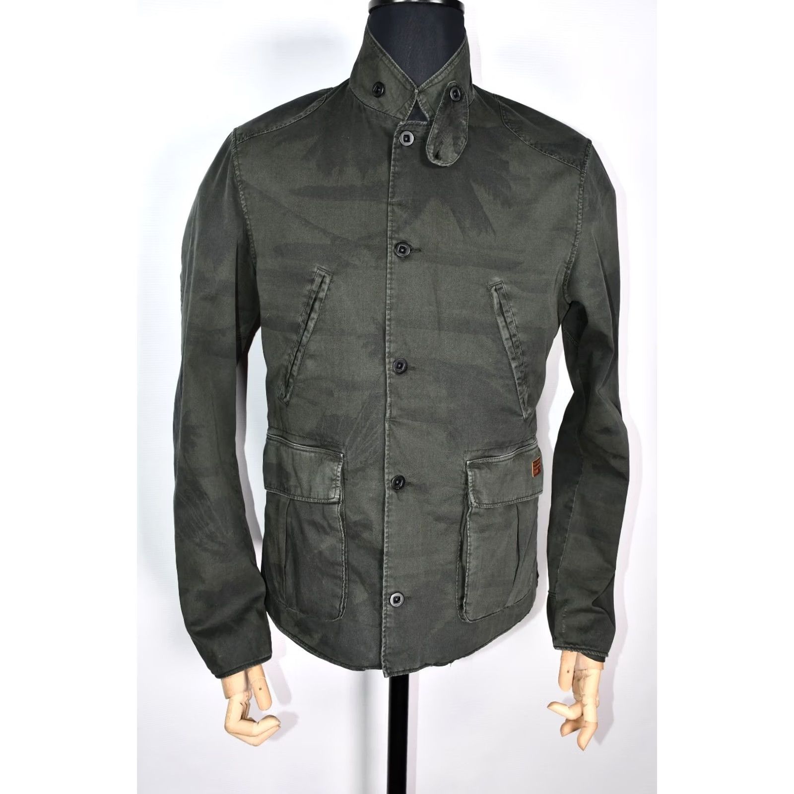 G-Star G-Star Raw Cargo Norris Palm Blazer Jacket Mens L Green Cotton Solid Button Casual 100% Cotton Vintage No Size 40R - 2 Thumbnail