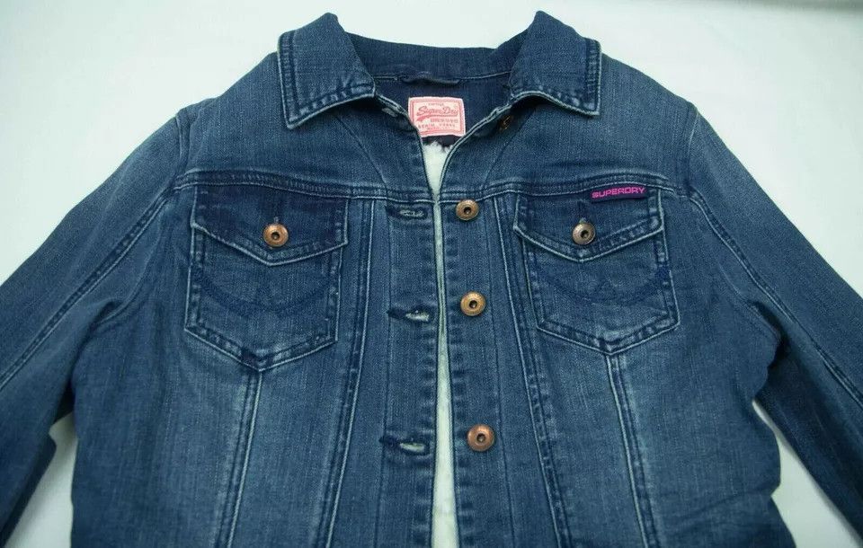 Levi's Superdry Womens denim jacket linning size XS-S Size S / US 4 / IT 40 - 5 Thumbnail