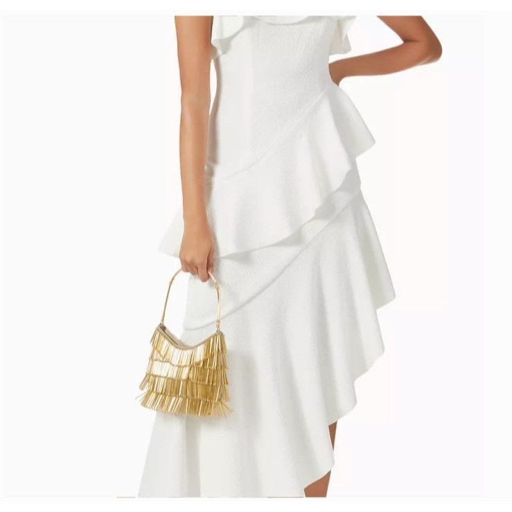 ELLIATT Asymmetrical Elliatt Costus White Strapless Ruffle Dress For Size XS / US 0-2 / IT 36-38 - 6 Thumbnail