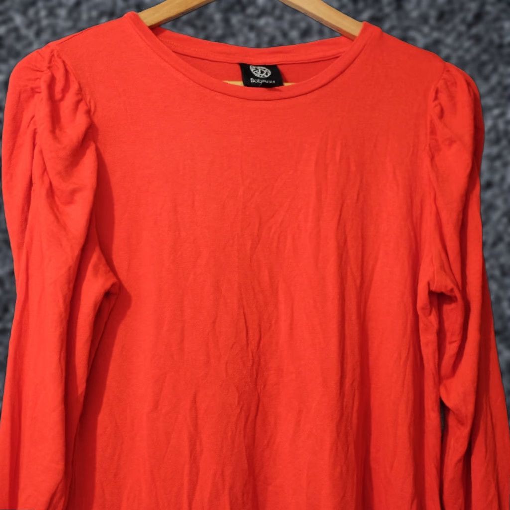 Vintage Bobeau Puff Sleeve Top Red Super Soft Viscose Blend Stretch Women's L Shirt Size L / US 10 / IT 46 - 1 Thumbnail