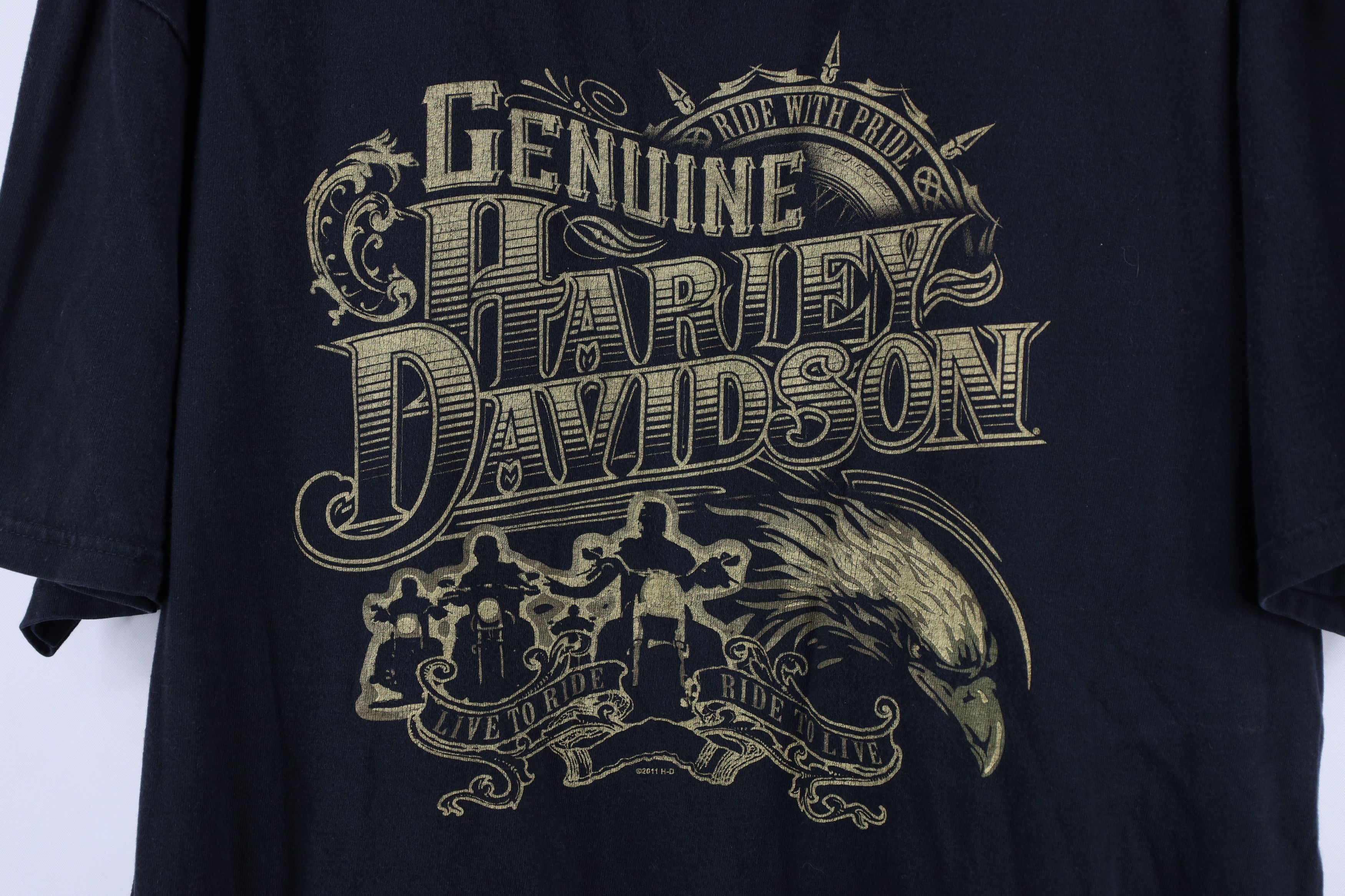 Harley Davidson × Vintage Vintage Y2K Harley Davidson Eagle Short Sleeve T-Shirt Size US XL / EU 56 / 4 - 4 Thumbnail