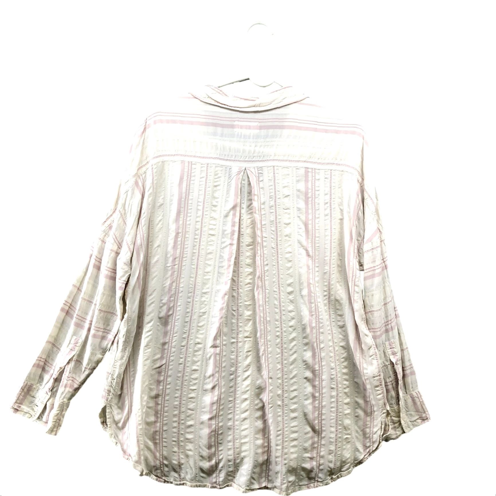 Lou & Grey Lou & Grey Rayon Shirt Womens S White Pink Long Sleeve Button Down Lightweight Size S / US 4 / IT 40 - 2 Thumbnail