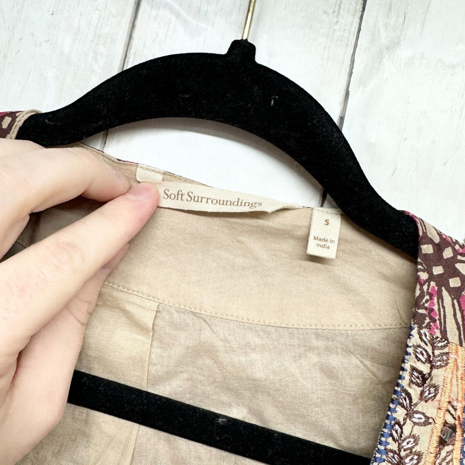 Other Soft Surroundings Jacket Small Embroided Mirror Open Front Size S / US 4 / IT 40 - 2 Thumbnail