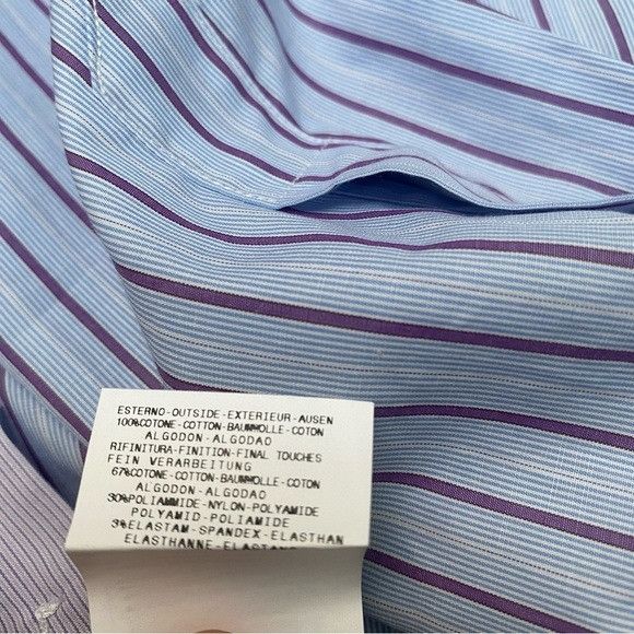 Just Cavalli Just Cavalli Pinstriped Hidden Button Shirt Made in Italy Size US L / EU 52-54 / 3 - 14 Thumbnail