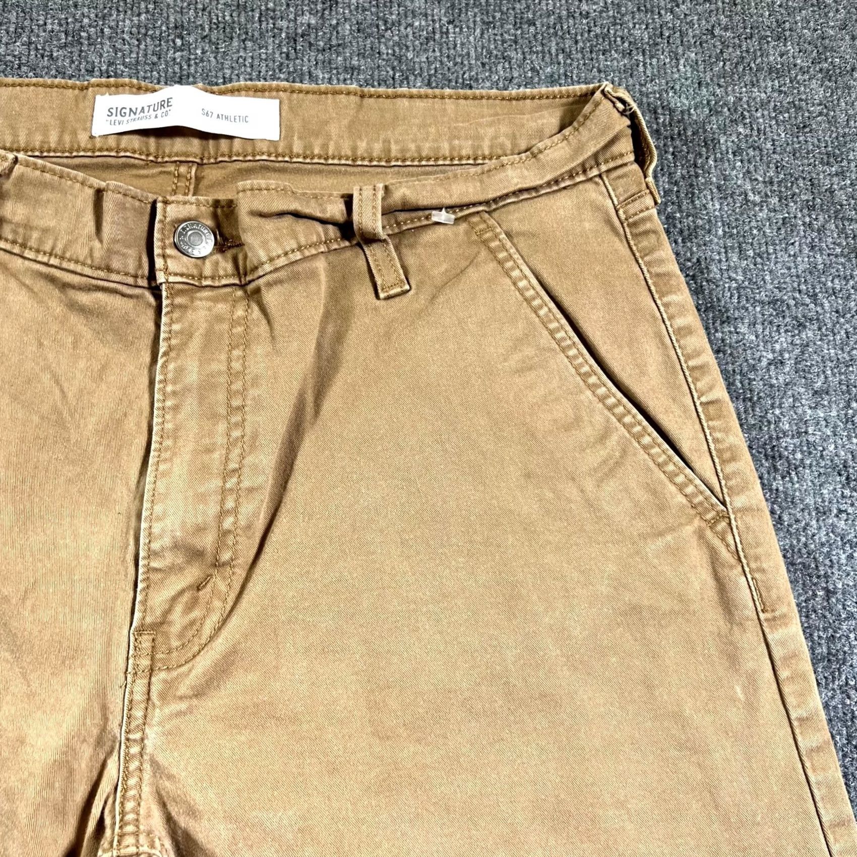 Levi's Levi's Signature S67 Athletic Pants Men's 34x34 Tan Straight Leg Chino Pants Size US 34 / EU 50 - 2 Thumbnail