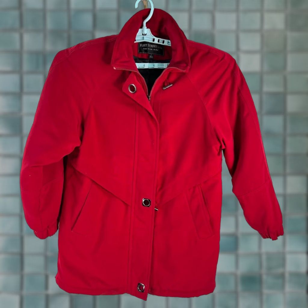 Vintage Fleet Street LTD Full Zip Red Winter Parka Jacket Size Small Women Size S / US 4 / IT 40 - 1 Thumbnail