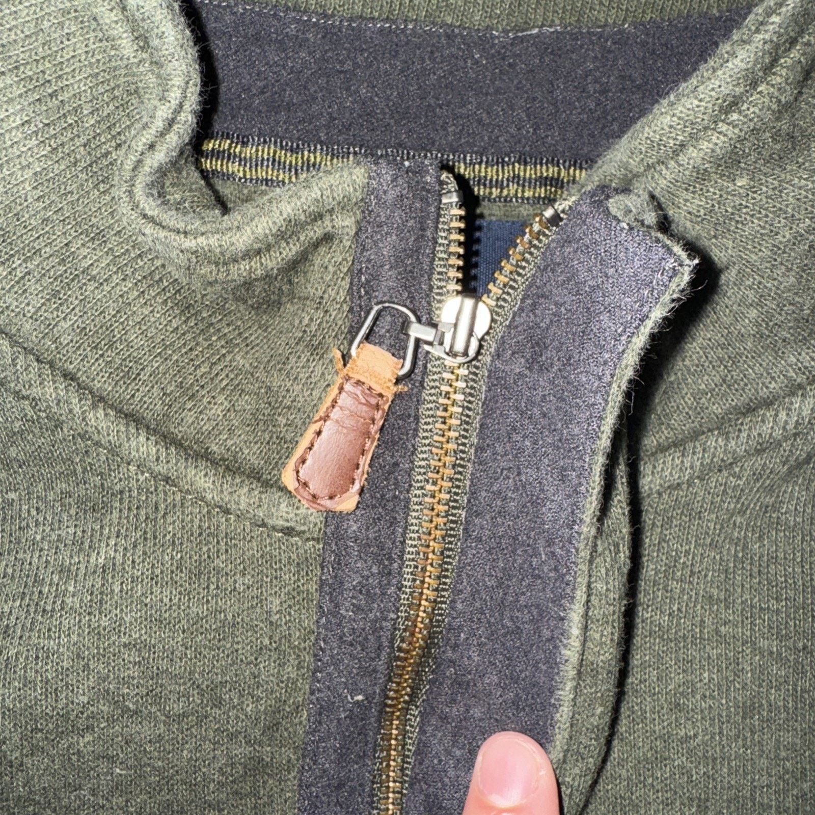 Vintage British Khaki Quarter Zip Shirt Green Medium 20x24 Size US M / EU 48-50 / 2 - 3 Thumbnail