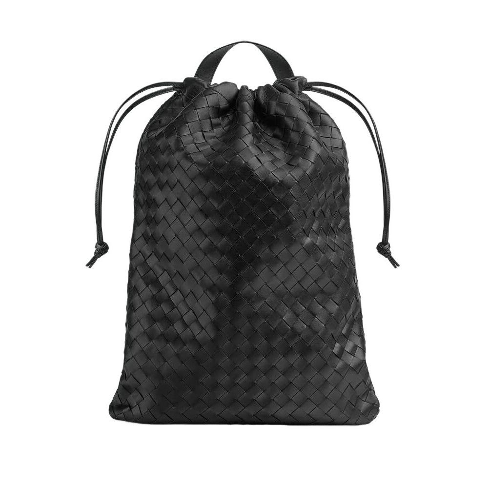 Bottega Veneta Intrecciato Trail $4400 Black Leather Backpac