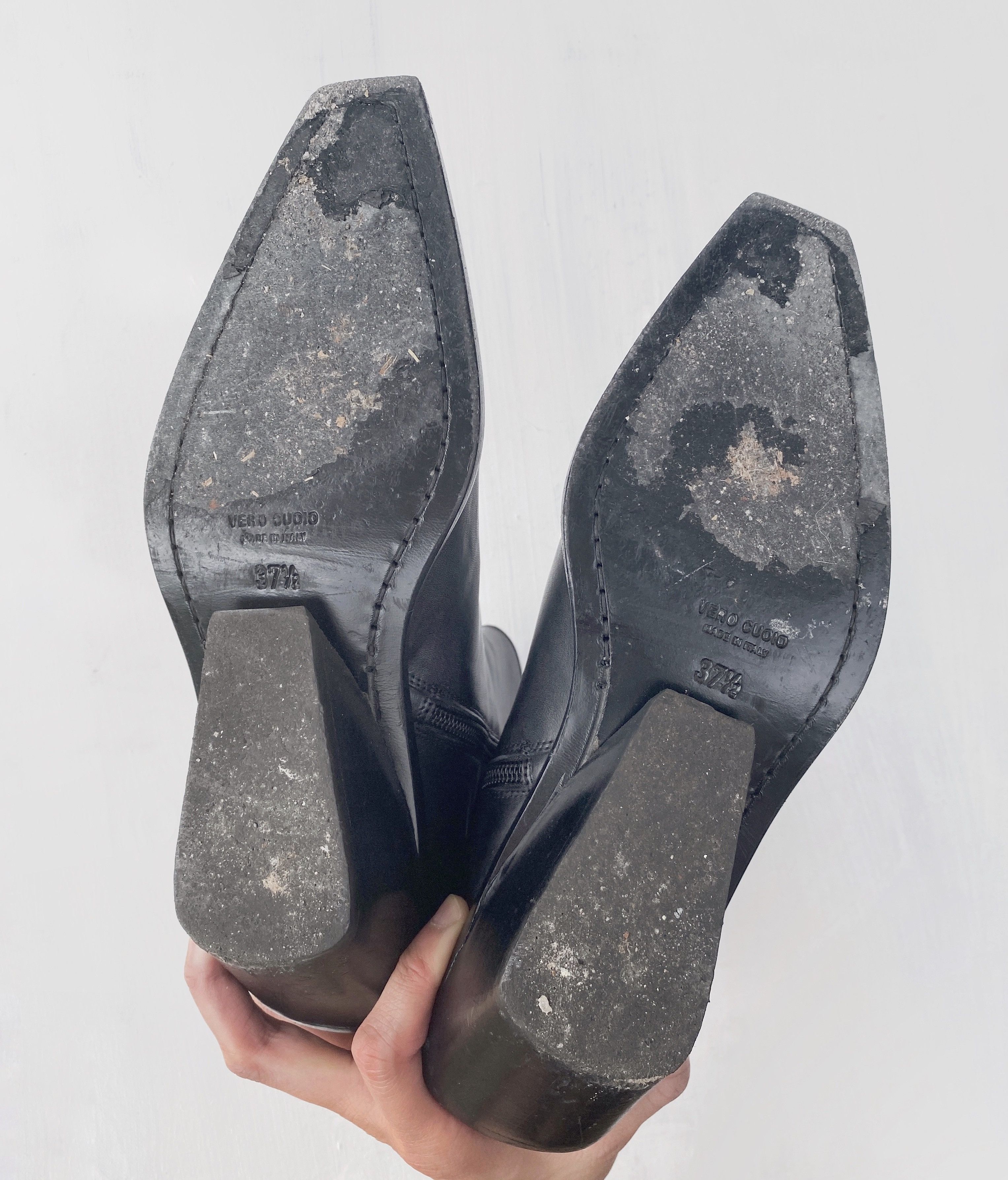 Black Ann Demeulemeester Heeled Western Ankle Boots