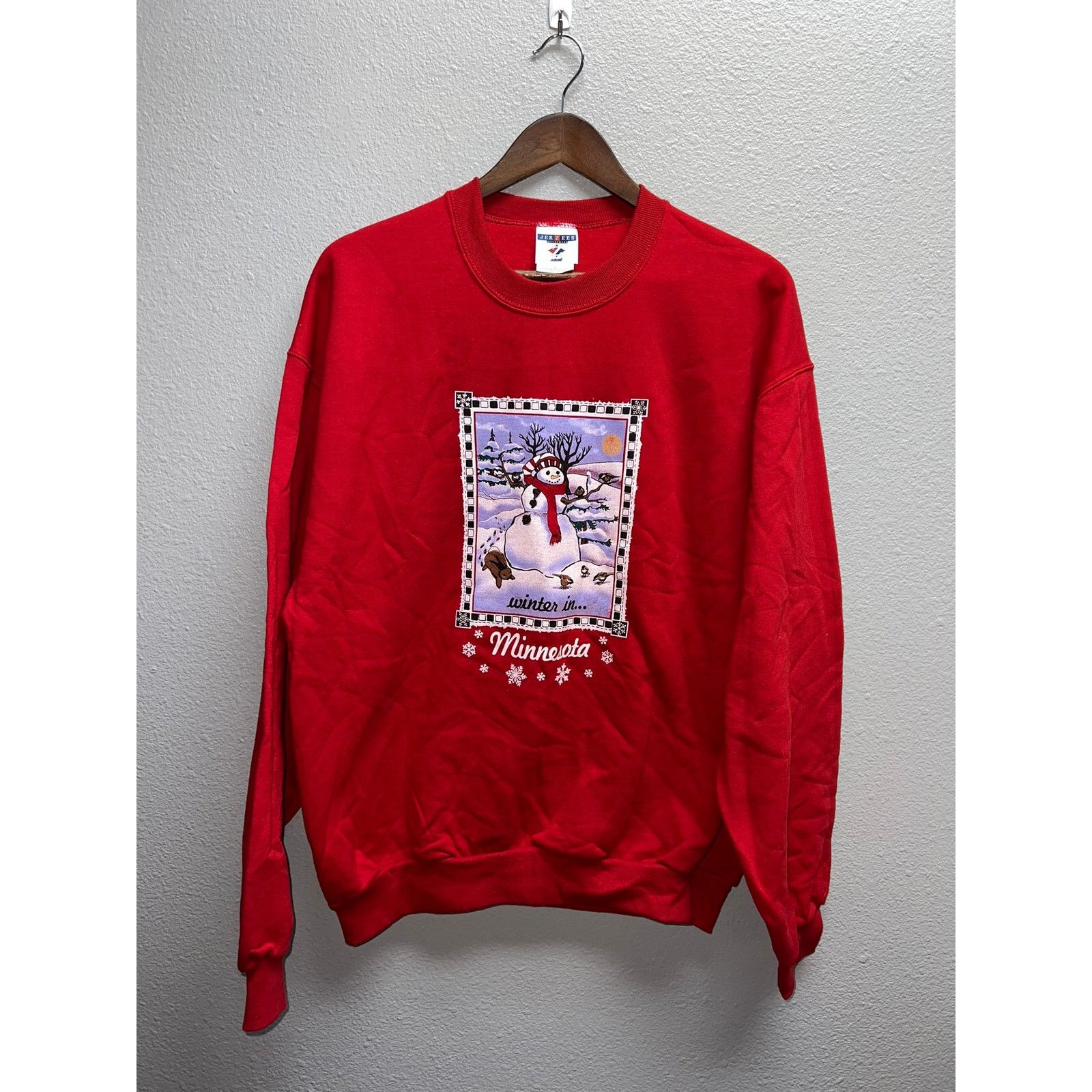 Jerzees Vintage Minnesota Sweatshirt Winter Crewneck Snowman 90s L Size US L / EU 52-54 / 3 - 1 Thumbnail