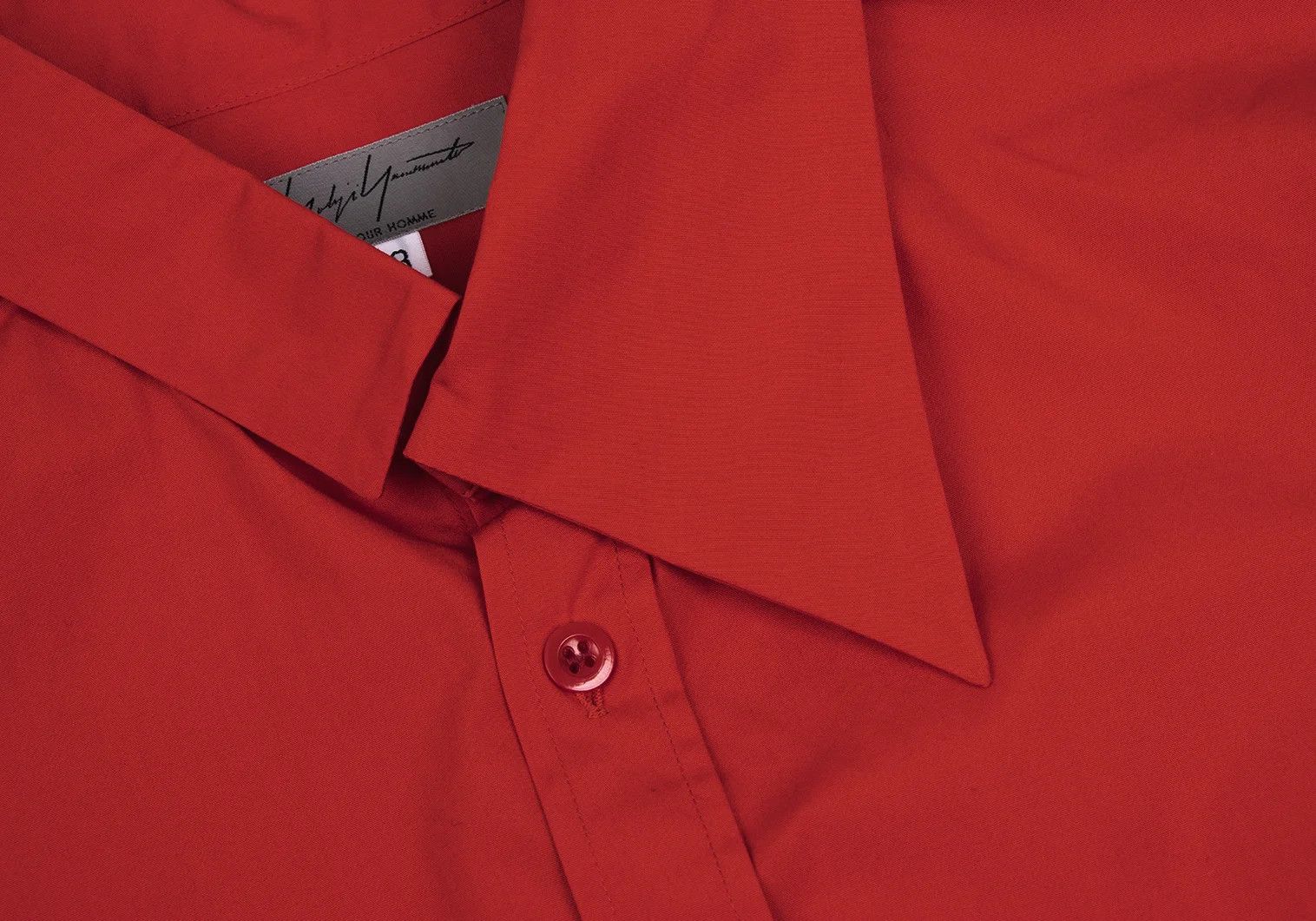 Yohji Yamamoto Yohji Yamamoto Cotton Asymmetrical Collar Shirt Red 3 Size US L / EU 52-54 / 3 - 5 Thumbnail