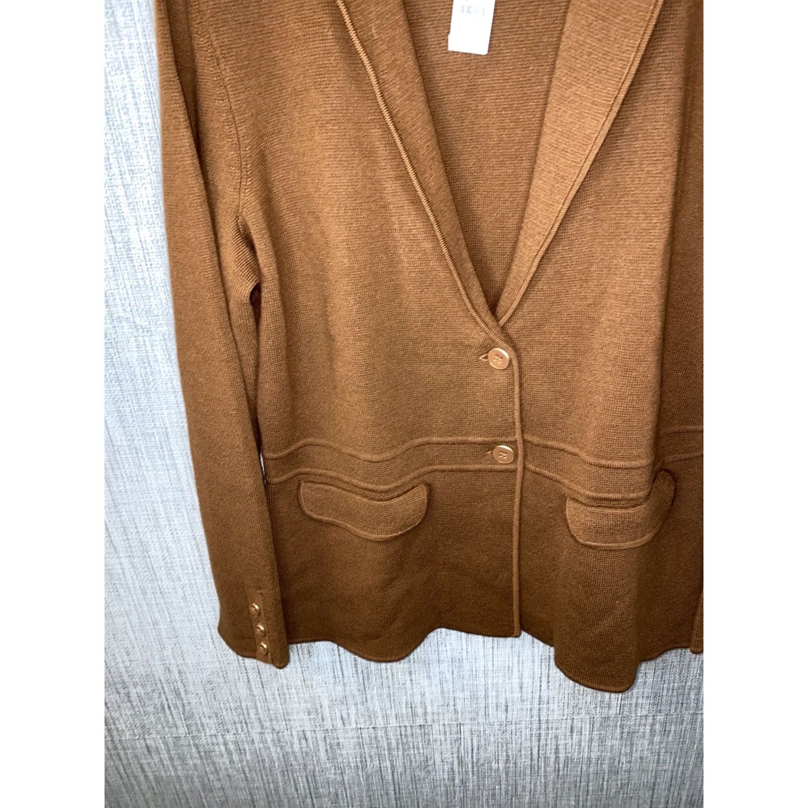 Talbots Talbots Plus Womens Sweater Size X Brown Merino Wool 2 Button NWT Size XL / US 12-14 / IT 48-50 - 3 Thumbnail