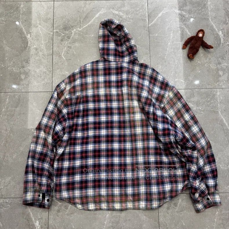 Balenciaga Balenciaga Ombre Flannel Padded Hooded Jacket - Shirt - Ho Size US M / EU 48-50 / 2 - 2 Thumbnail