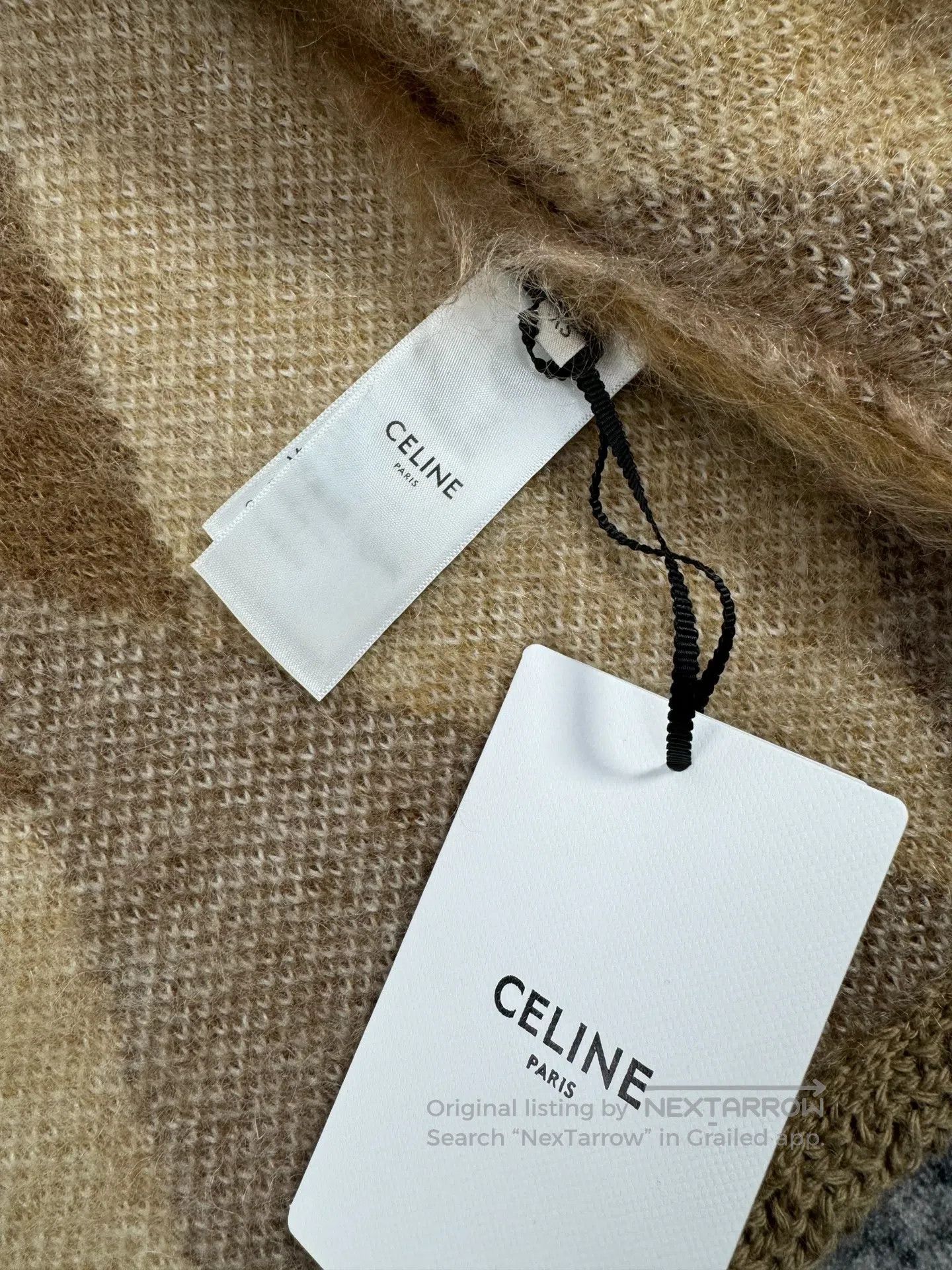 Celine CELINE Argyle Mohair Gold Button Coat| Size XS / US 0-2 / IT 36-38 - 5 Thumbnail