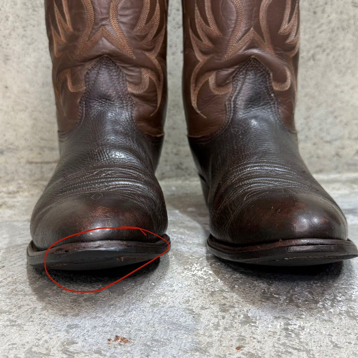 Nocona Boots Vintage Nocona USA Made Brown Leather Western Cowboy Boots Size US 11.5 / EU 44-45 - 10 Thumbnail