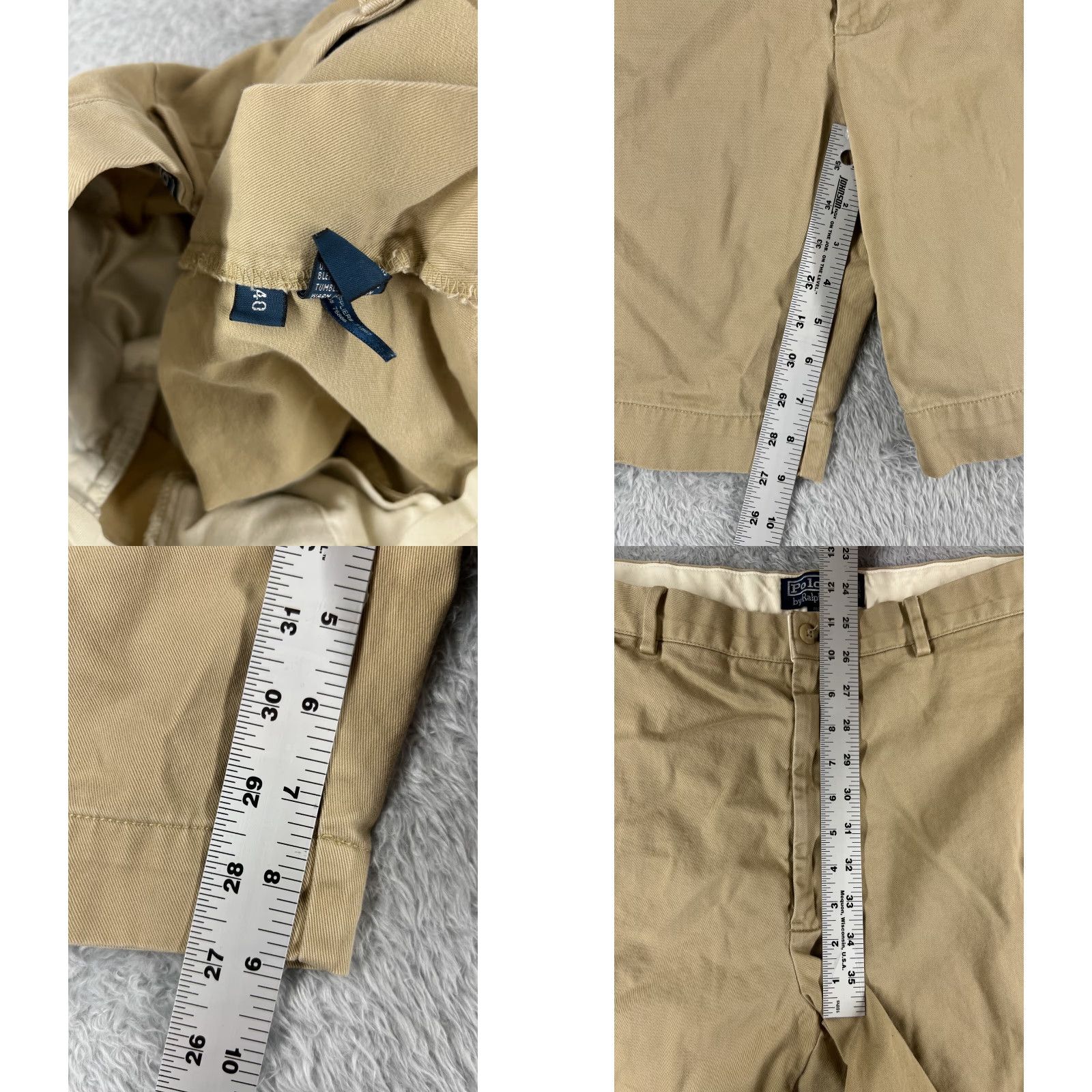 Polo Ralph Lauren Polo Ralph Lauren Shorts Men 40 Beige Classic Chino Zip Fly Prospect 100% Cotton Size US L / EU 52-54 / 3 - 8 Thumbnail