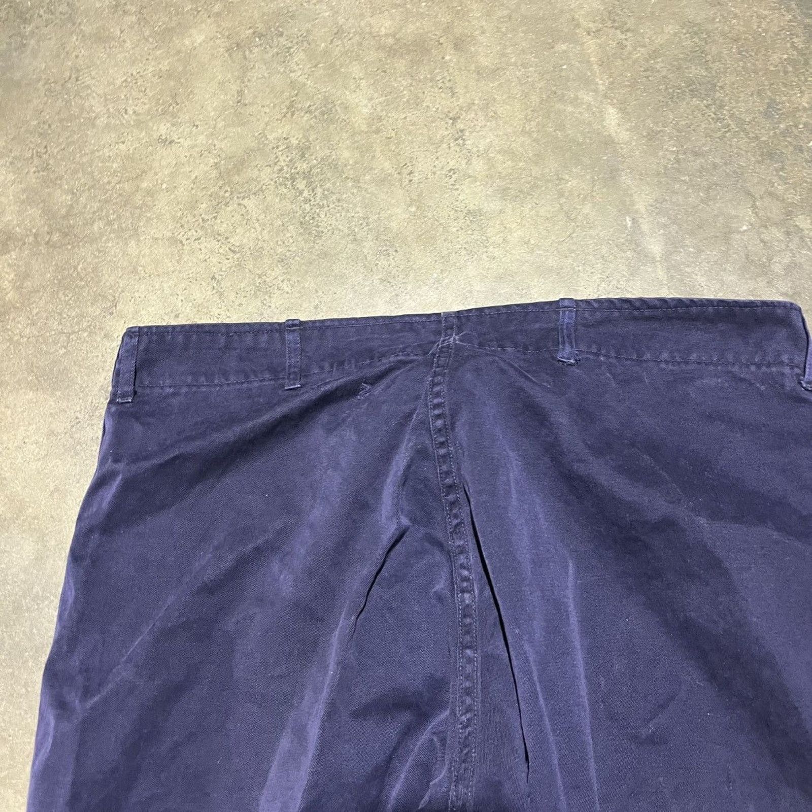 Vintage Vintage 50s Navy Wide Leg Cotton Buttonfly Chinos 36x30 Size US 36 / EU 52 - 4 Thumbnail
