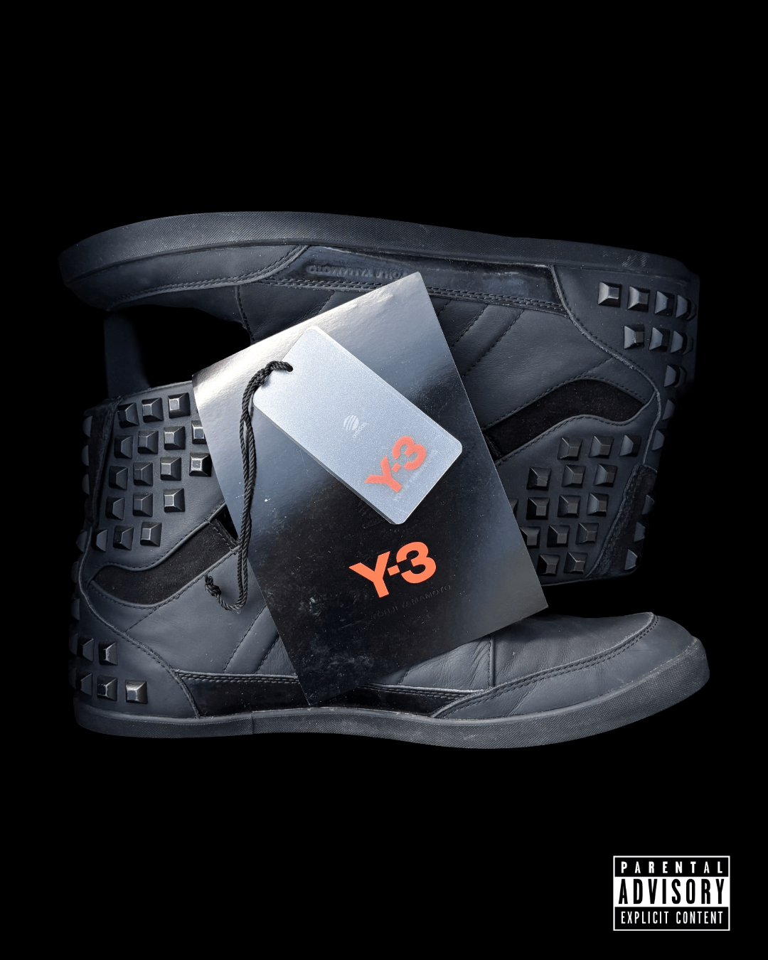 Y-3 | Yohji Yamamoto Studded Leather High-Top Sneakers Black