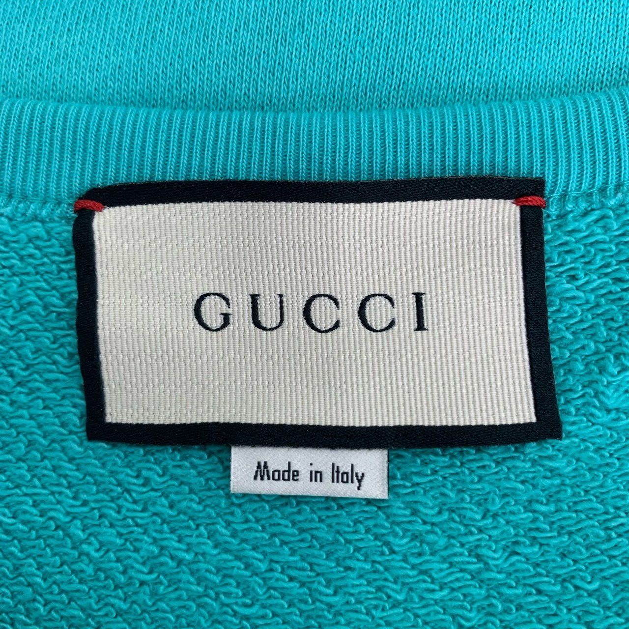Gucci Gucci Lake Green Blind For Love Logo Cotton Sweatshirt L Lon Size L / US 10 / IT 46 - 2 Thumbnail