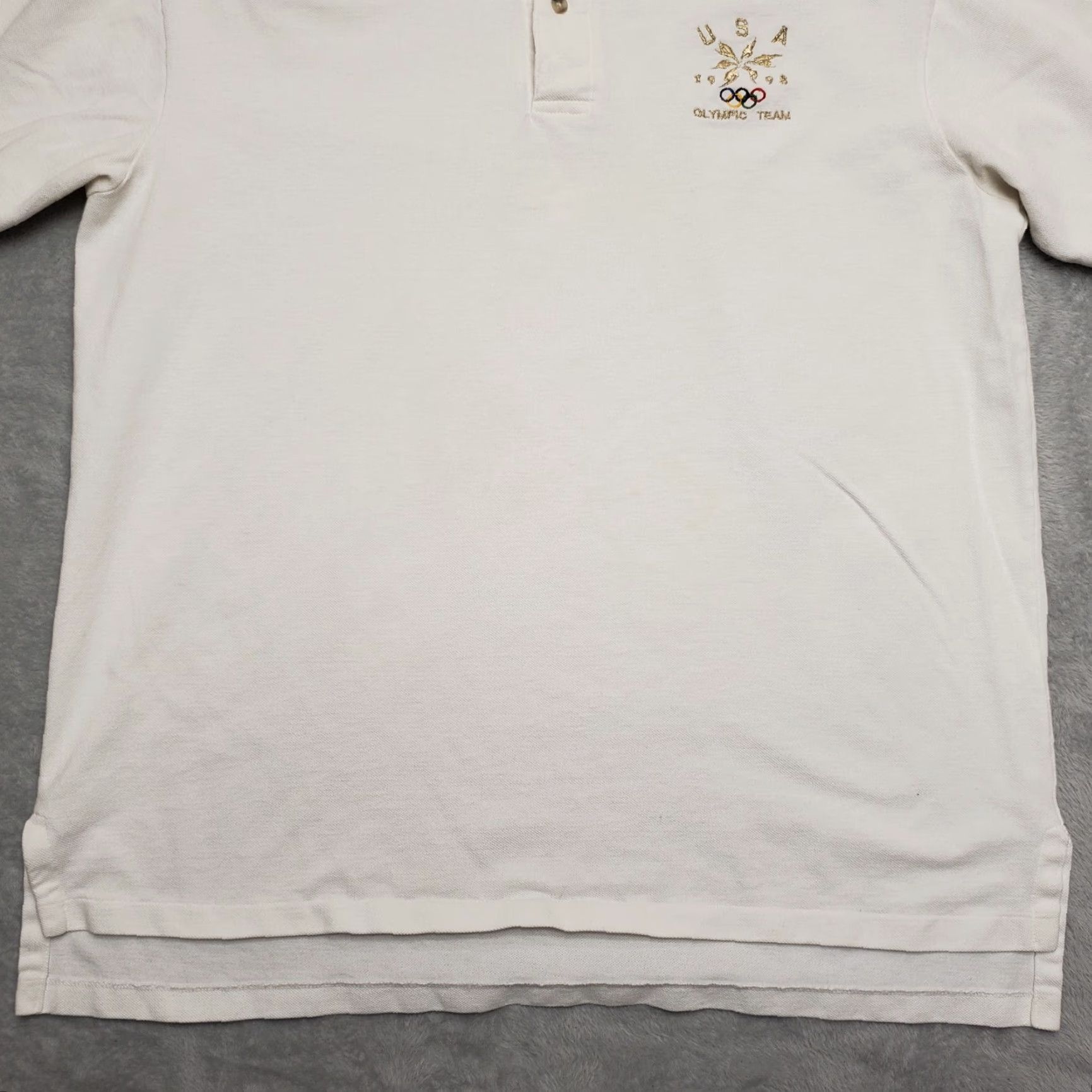 Vintage VINTAGE OlympicS Team Shirt Men L White Polo 100% Cotton USA 1998 Dad Casual Size US L / EU 52-54 / 3 - 2 Thumbnail