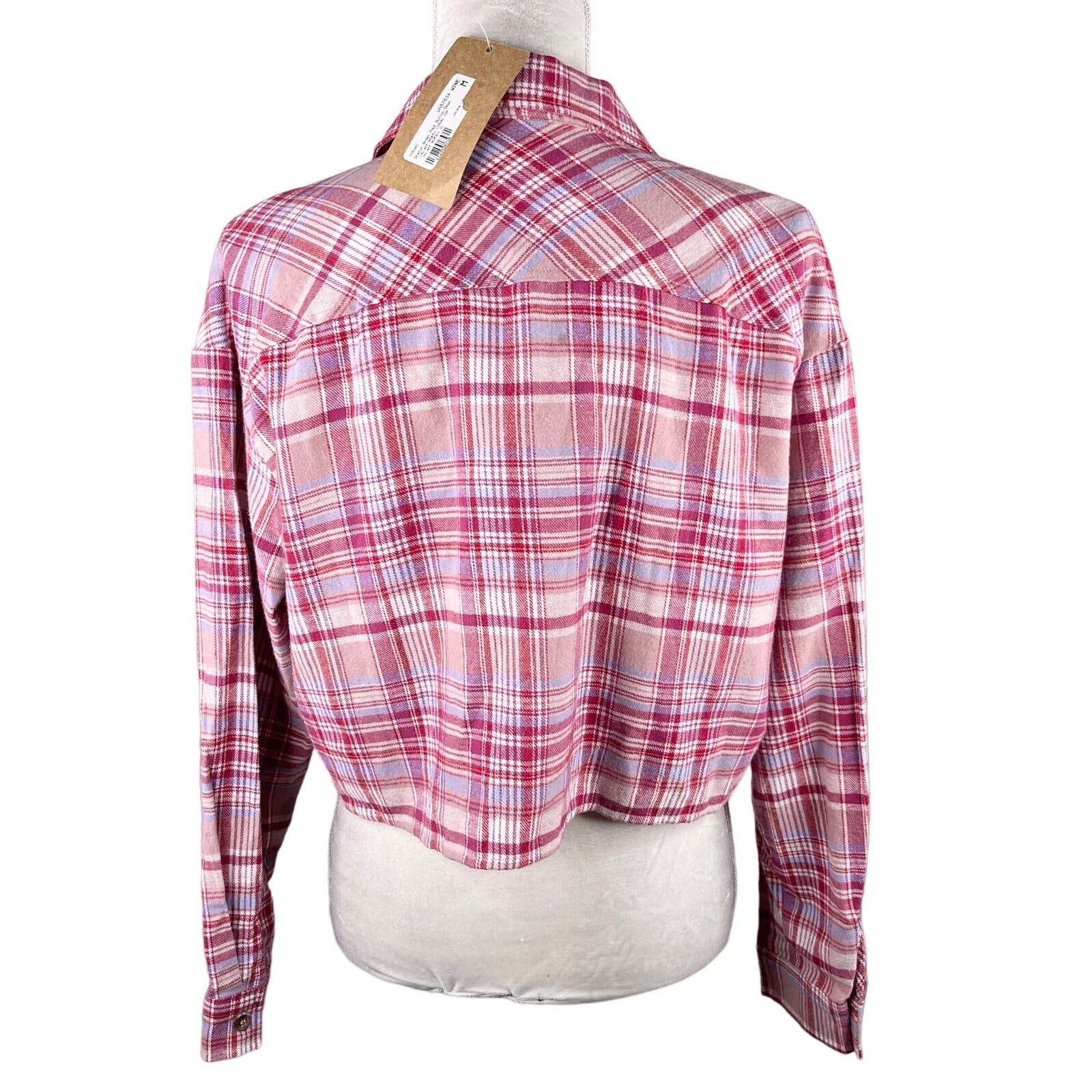 Other Stanton Arden Plaid Flannel Button Down M Cropped Wine New Size M / US 6-8 / IT 42-44 - 2 Thumbnail
