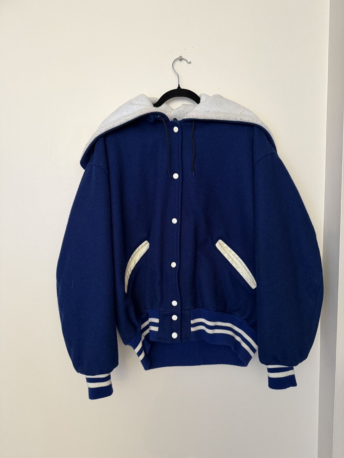 Delong Vintage Wool Delong Varsity jacket with zip hood Size US XL / EU 56 / 4 - 1 Thumbnail