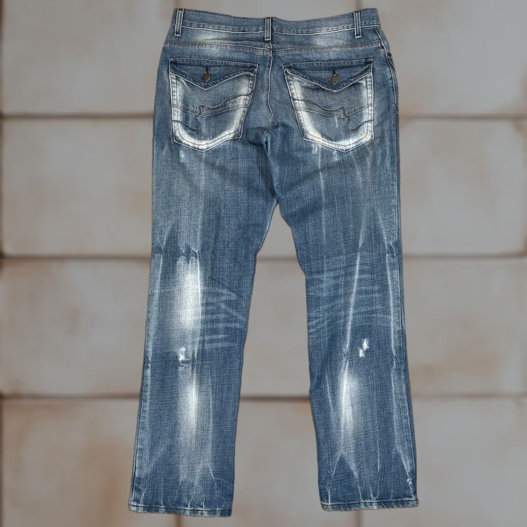 Vintage VINTAGE INC Berlin Jeans Mens 38x33 Blue Distressed Whiskered Y2K Size US 36 / EU 52 - 1 Thumbnail