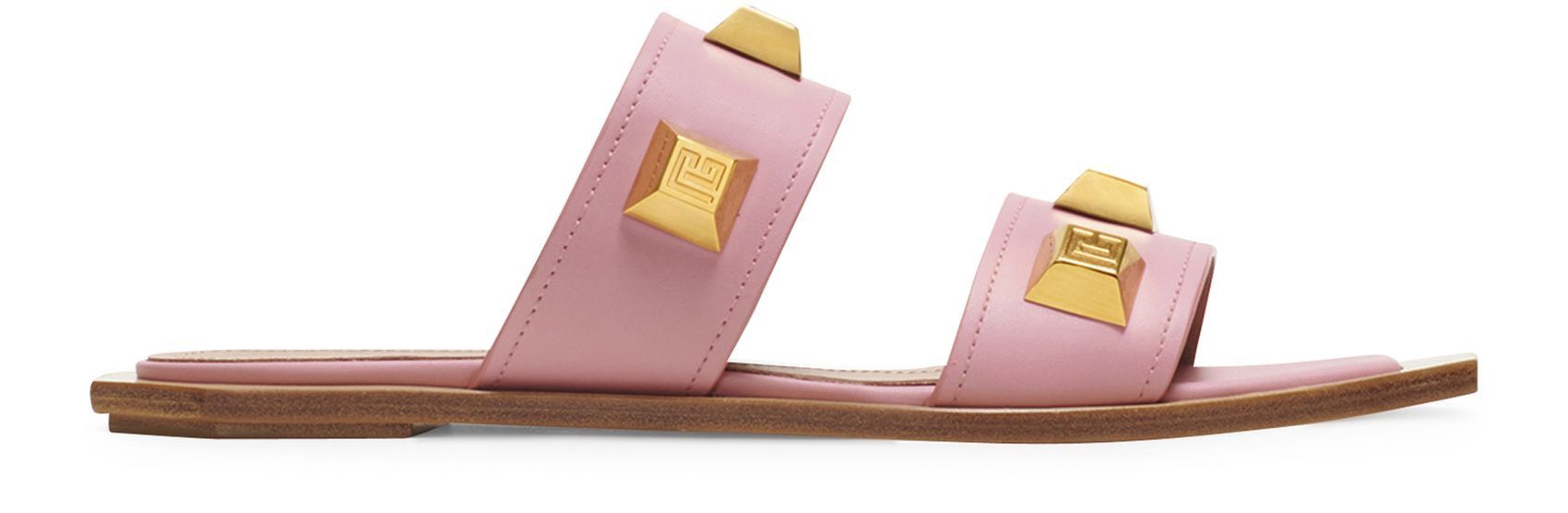 image of Balmain O1Srvl11E0524 Ana Flat Mule Shoess In Pink, Women's (Size 9)