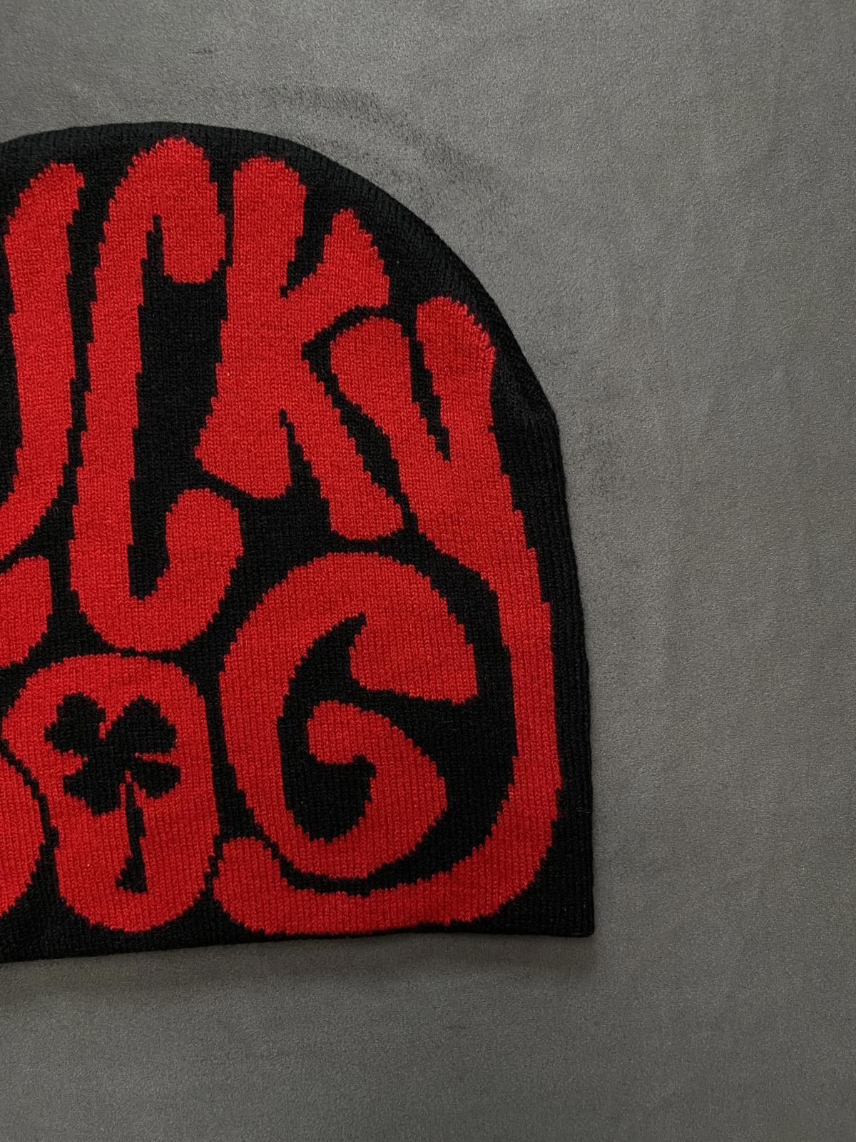 Japanese Brand Lucky Dog Classic Logo Graphic No Cuff Black Beanie Hats OS Size ONE SIZE - 3 Thumbnail