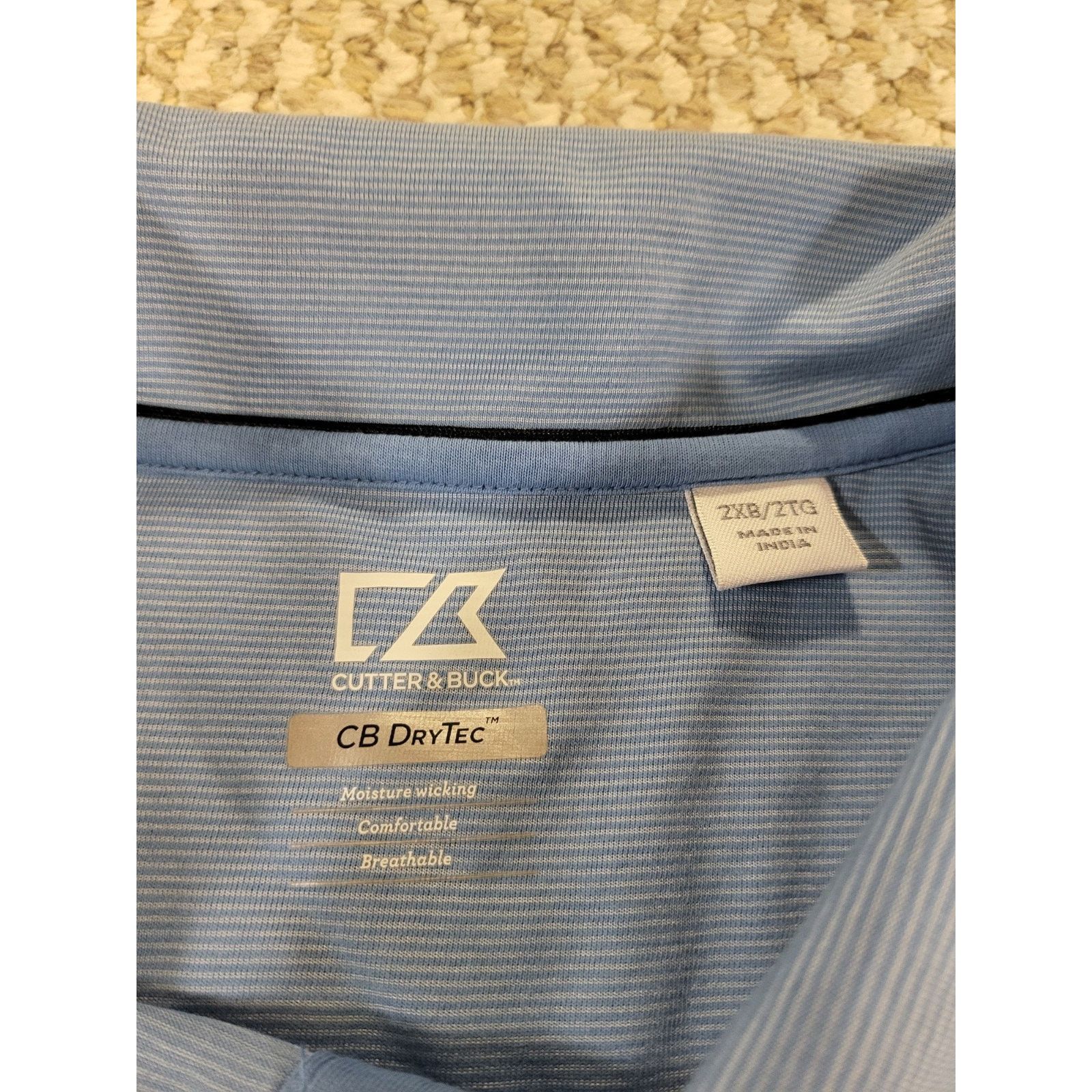 Cutter & Buck Cutter And Buck Men's Size 2XL Light Blue Dry Tec Golf Shirt Size US XXL / EU 58 / 5 - 4 Thumbnail