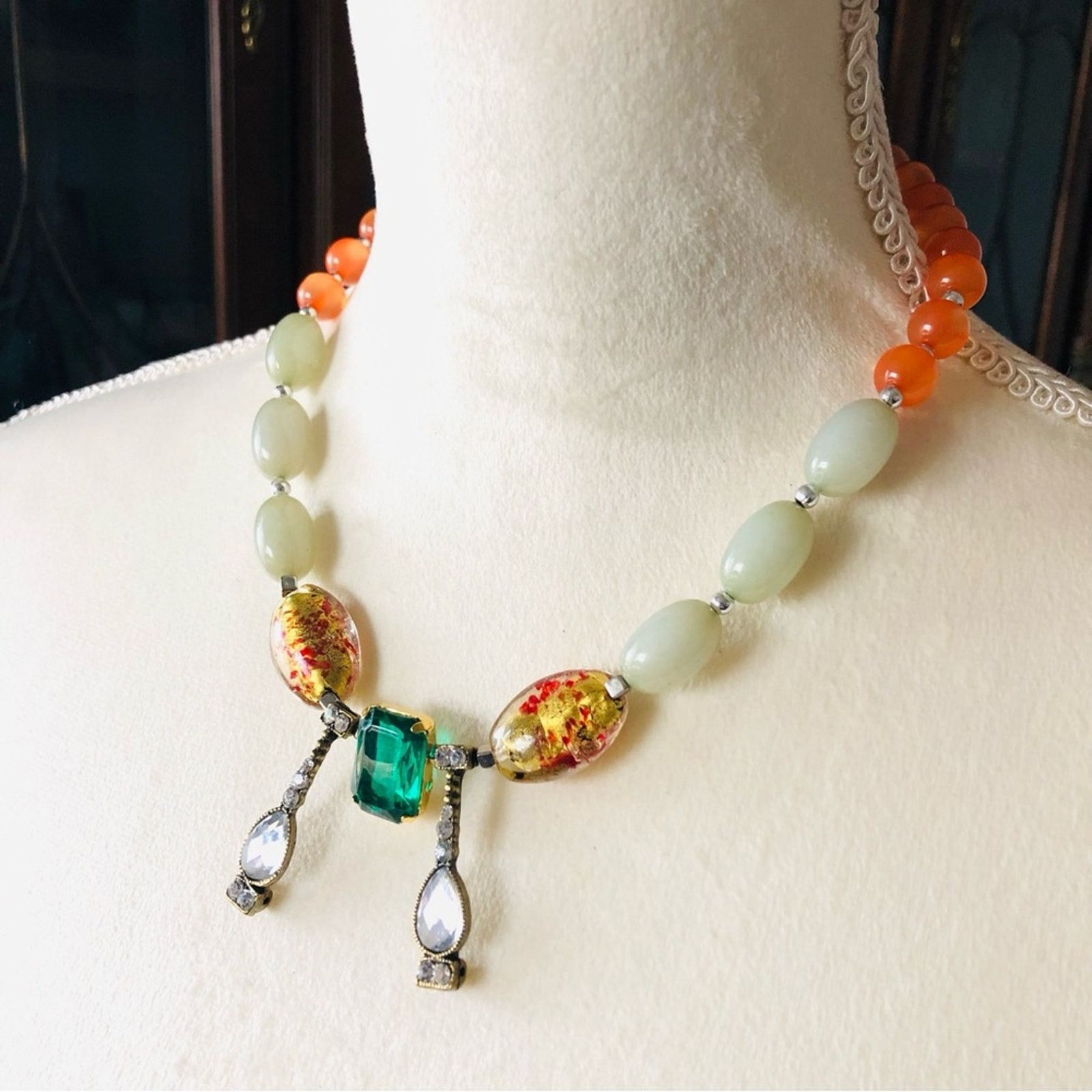 Handmade Handcrafted repurpose recycled salvaged bead necklace Size ONE SIZE - 1 Thumbnail