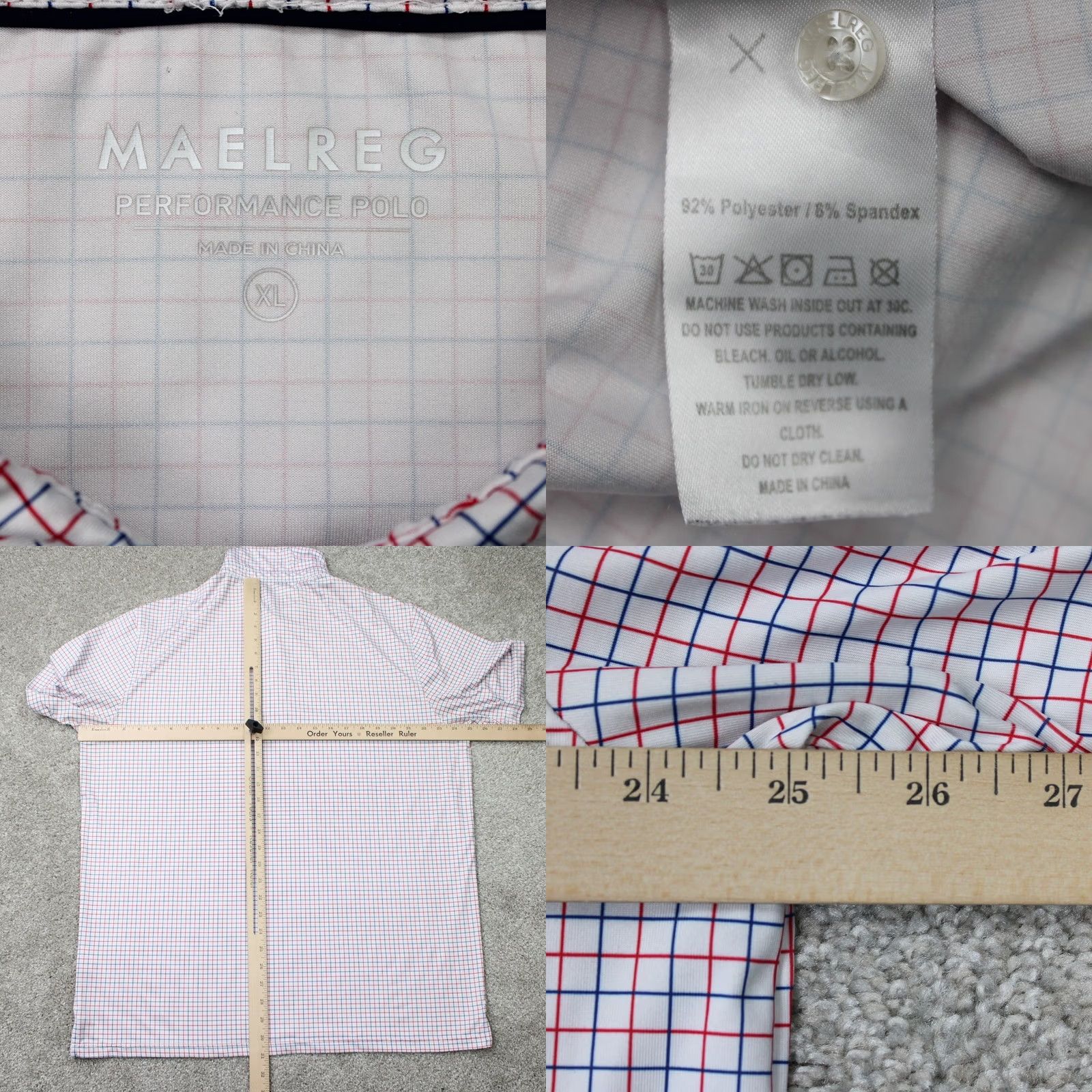 Vintage Maelreg Polo Shirt Mens XL Red/White/Blue Golf Stretch S/S Pullover Shirt Polo Size US XL / EU 56 / 4 - 8 Thumbnail