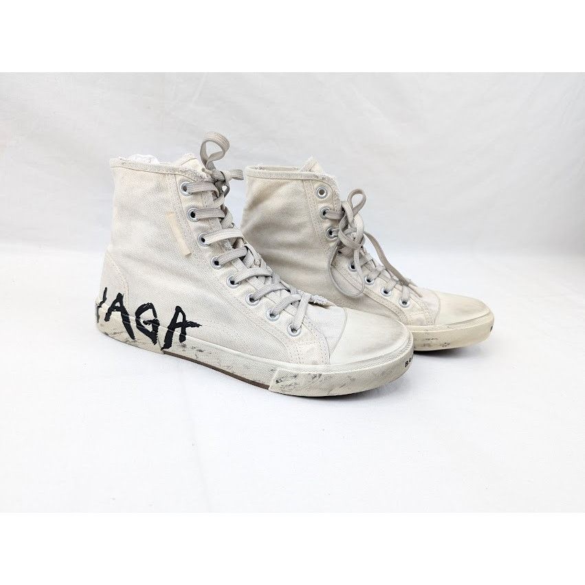 Balenciaga o1rshd1 Paris High-Top Sneakers in Black/White Size US 10 / EU 43 - 12 Thumbnail