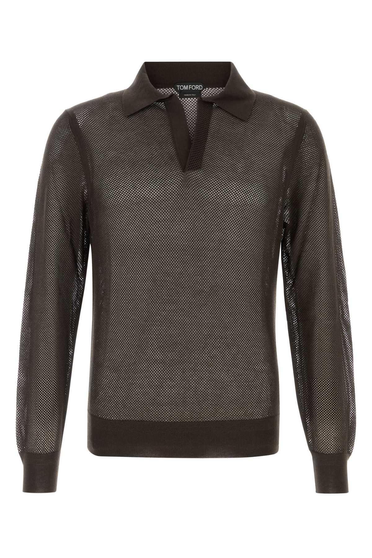 Tom Ford Chocolate Mesh Polo Shirt Size US XL / EU 56 / 4 - 1 Thumbnail