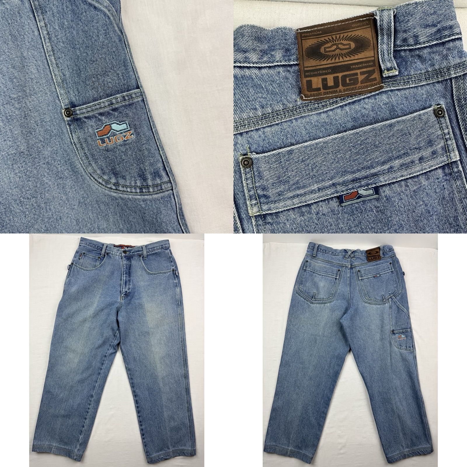 Lugz VINTAGE Lugz Jeans Adult 34x28 Hipster Punk Skater Pockets Embroidered Denim Blue 90s Y2K Mens jeans Size US 34 / EU 50 - 10 Thumbnail