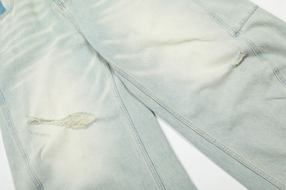 Japanese Brand × Jean Heavy washed loose punk distressed scimitar ripped jeans Size US 32 / EU 48 - 5 Thumbnail