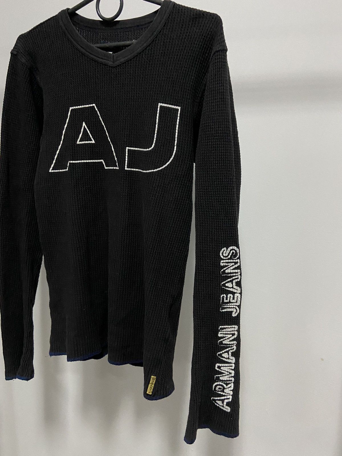 Armani × Vintage Armani jeans AJ Big logo sweater vintage sleeve knitted Size US M / EU 48-50 / 2 - 2 Thumbnail